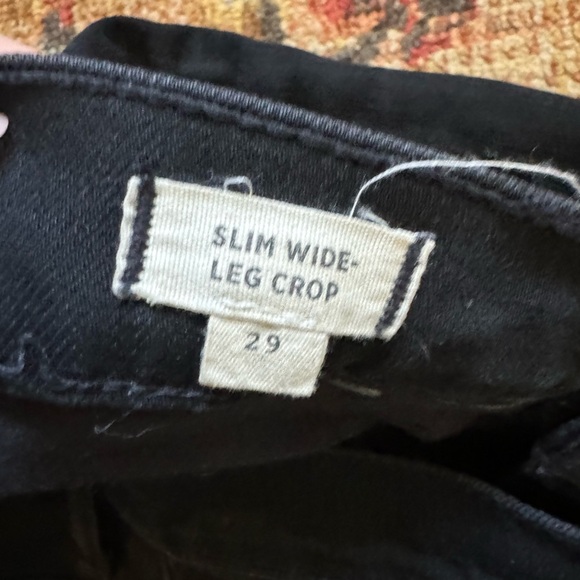 Madewell Slim Wide Leg Crop High Rise Jeans in Lunar Wash Black Size 29 - Picture 4 of 7